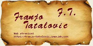 Franjo Tatalović vizit kartica